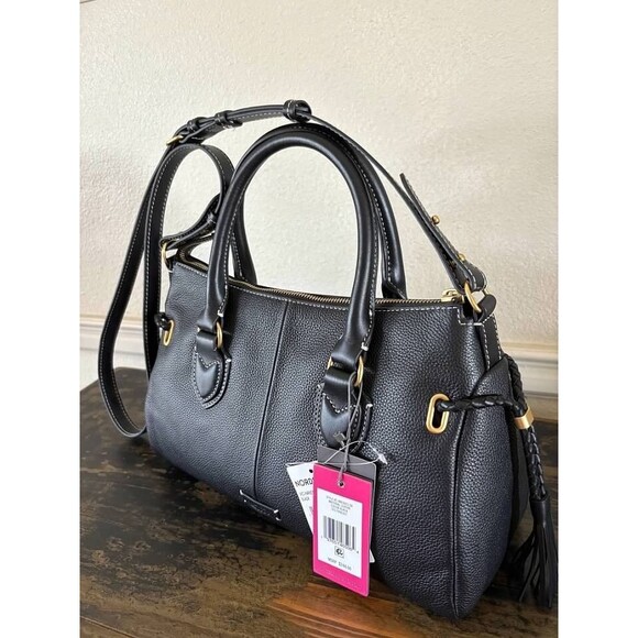 Vince Camuto Renzo Leather Satchel Crossbody Handbag Black-NWT - Picture 3 of 5